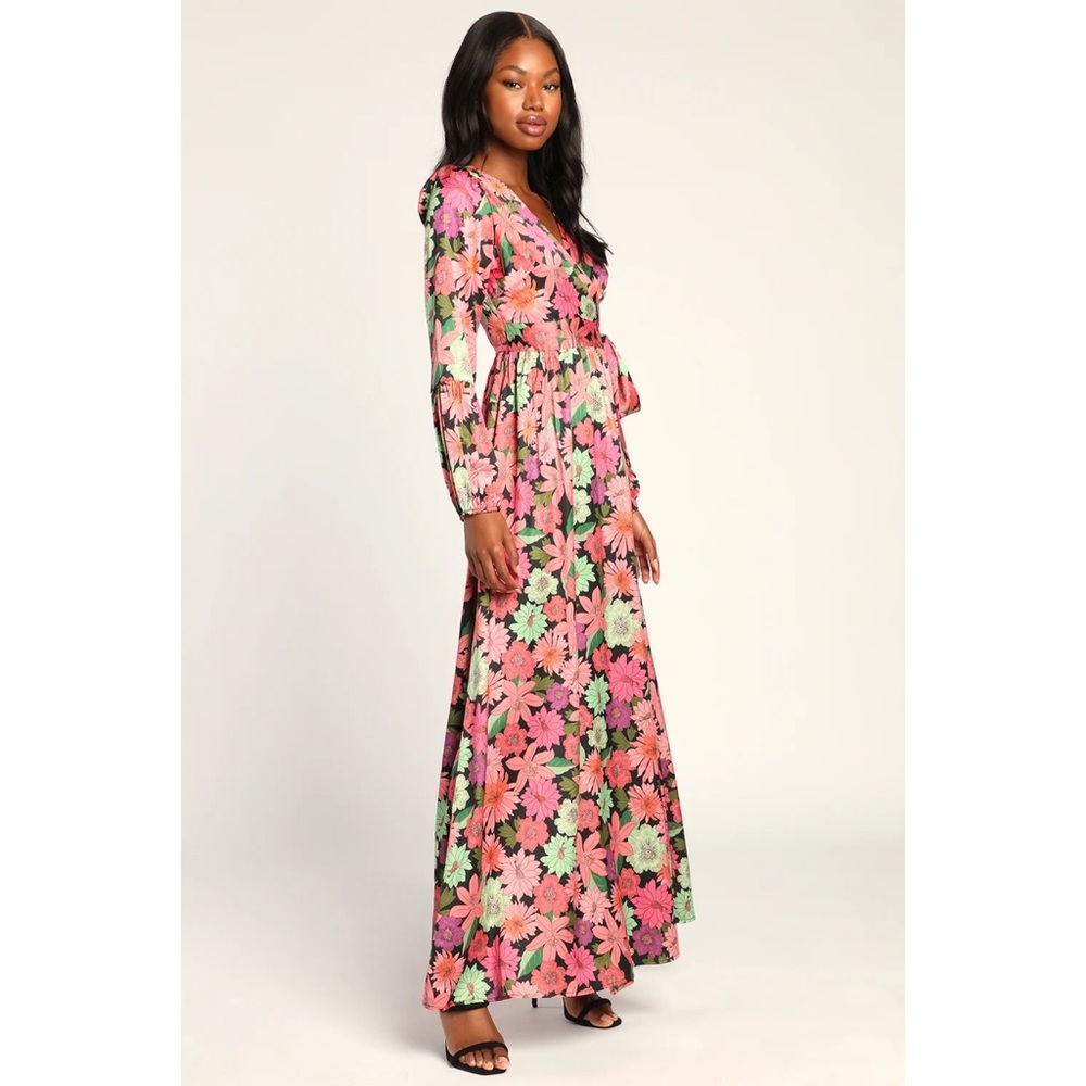 Long Maxi Floral Wrap Dress